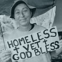 Homeless female veteran
